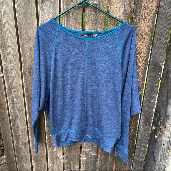 Prana Amanda Wool Blend Dolman Sleeve Top In Blue Sz S - Picture 6 of 15